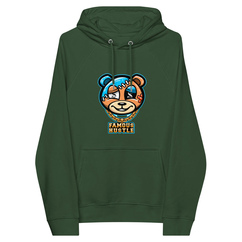 Famous Hustle Bear Unisex eco raglan hoodie