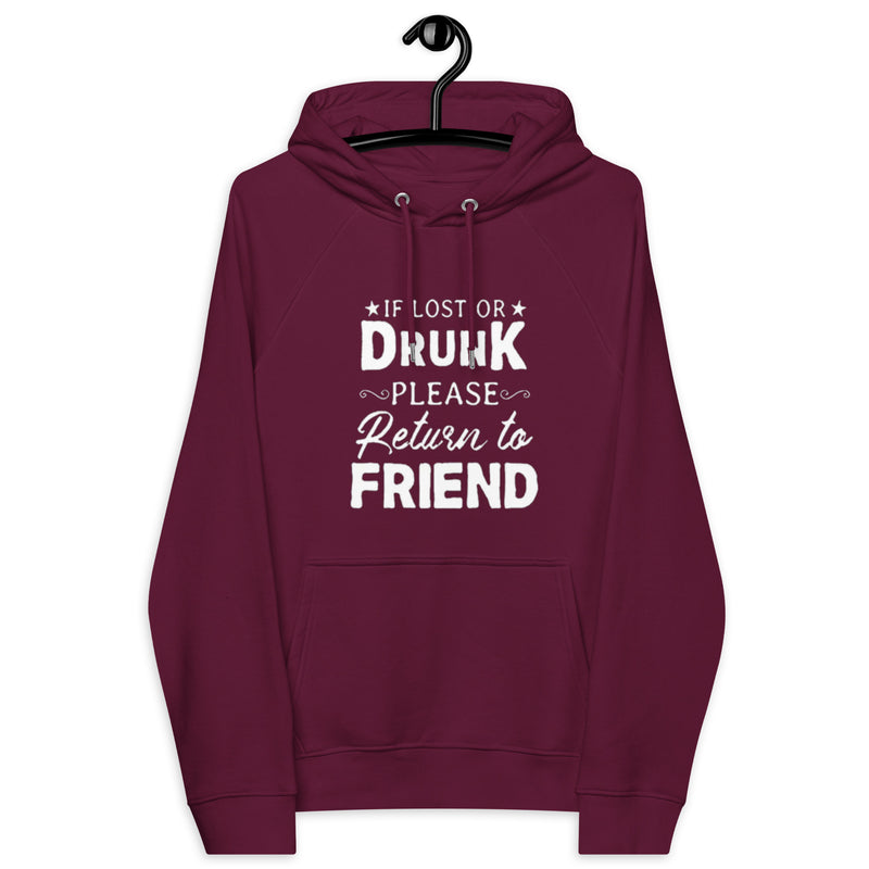If Lost or Drunk Unisex eco raglan hoodie