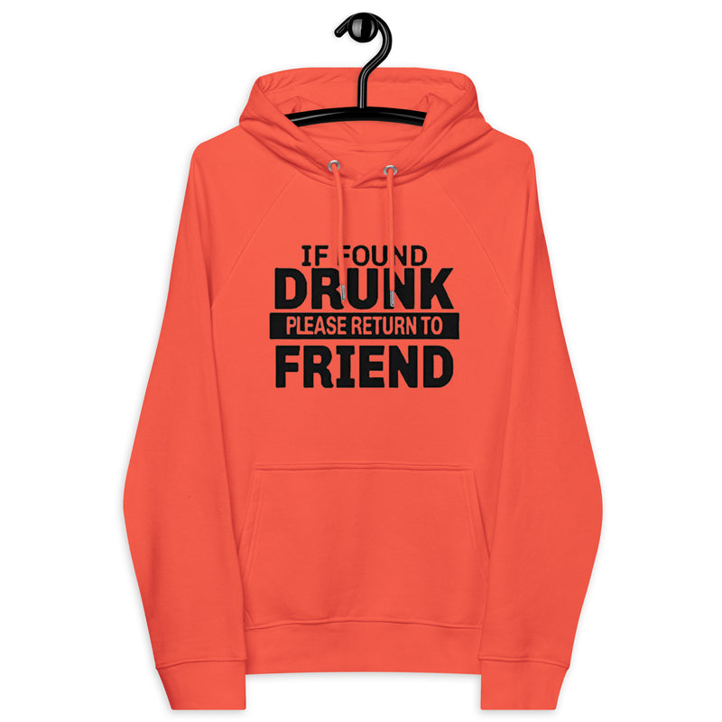 If Found Drunk Unisex eco raglan hoodie