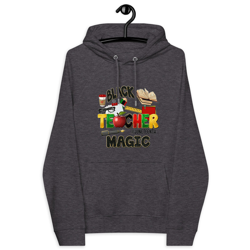 Black Teacher Magic Unisex eco raglan hoodie