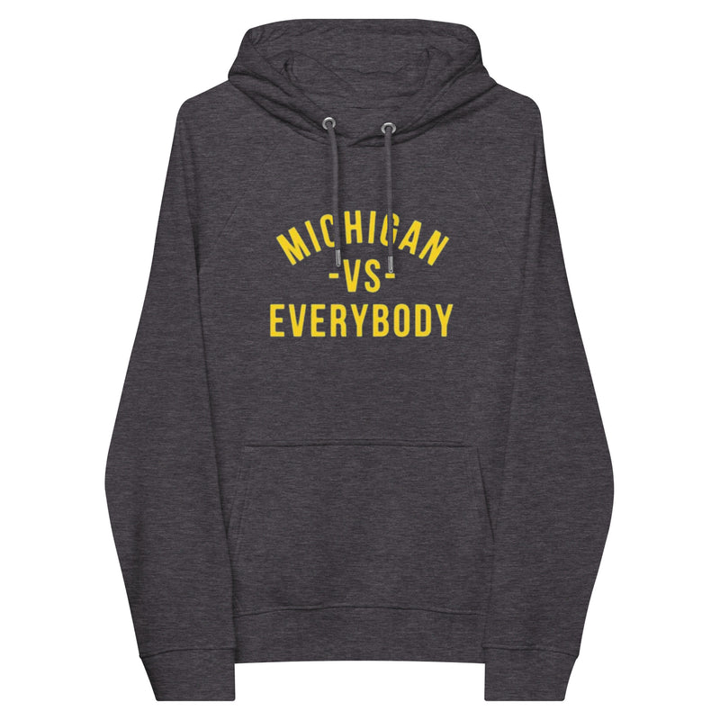 Michigan Vs Everybody Unisex eco raglan hoodie