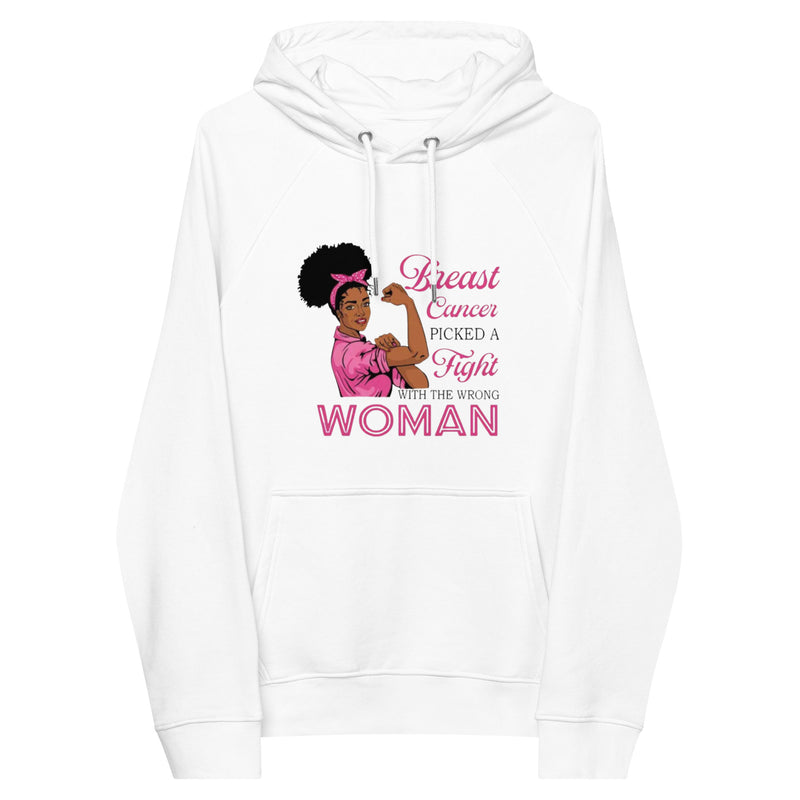 Breast Cancer Picked a Fight With the Wrong Woman Unisex eco raglan hoodie