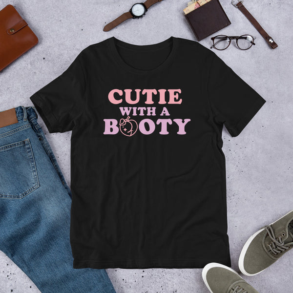 cutie with a booty pink Unisex t-shirt