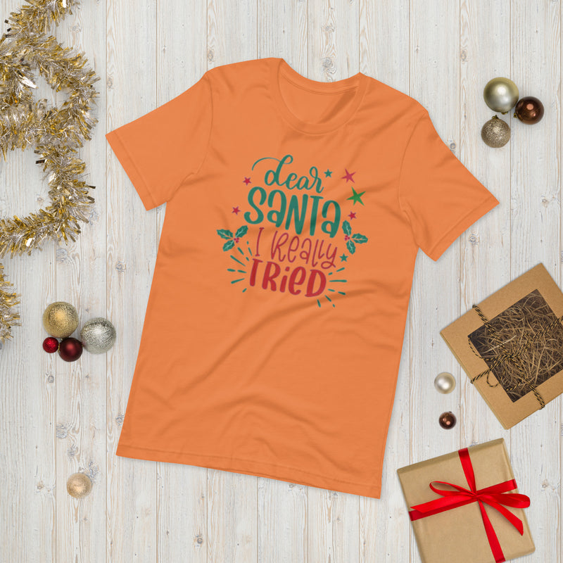 Dear Santa I Really Tried Unisex t-shirt