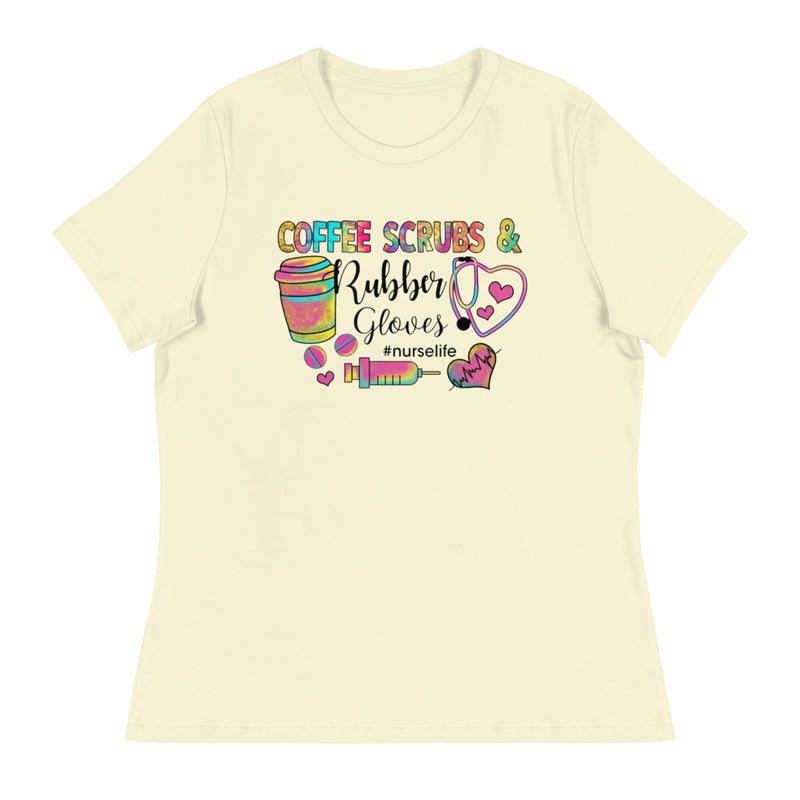 Coffee Scrube and Rubber Gloves Women's Relaxed T-Shirt