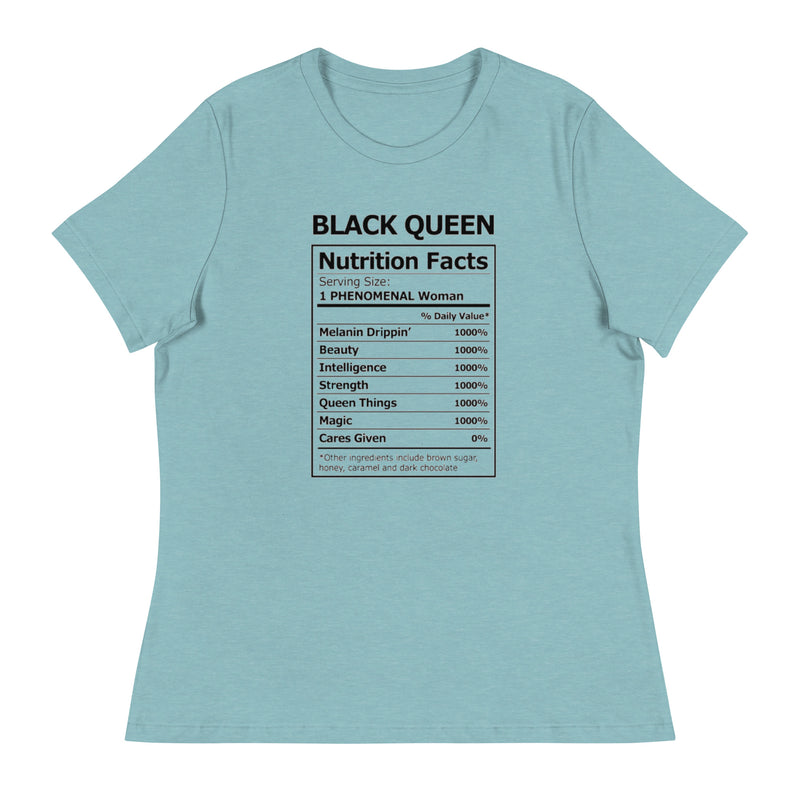 Black Queen Nutrition Facts Women's Relaxed T-Shirt