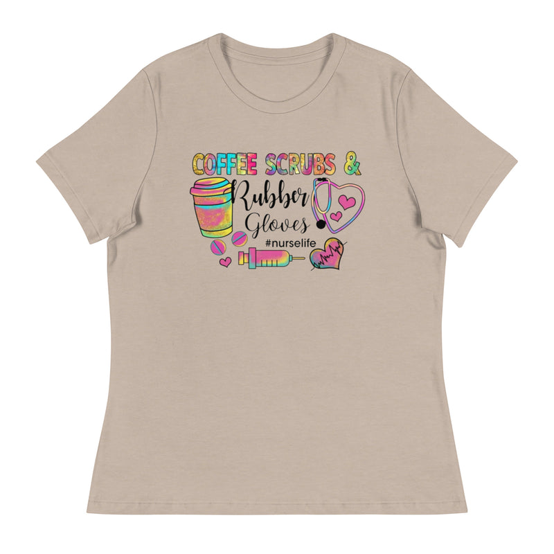 Coffee Scrube and Rubber Gloves Women's Relaxed T-Shirt