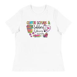 Coffee Scrube and Rubber Gloves Women's Relaxed T-Shirt