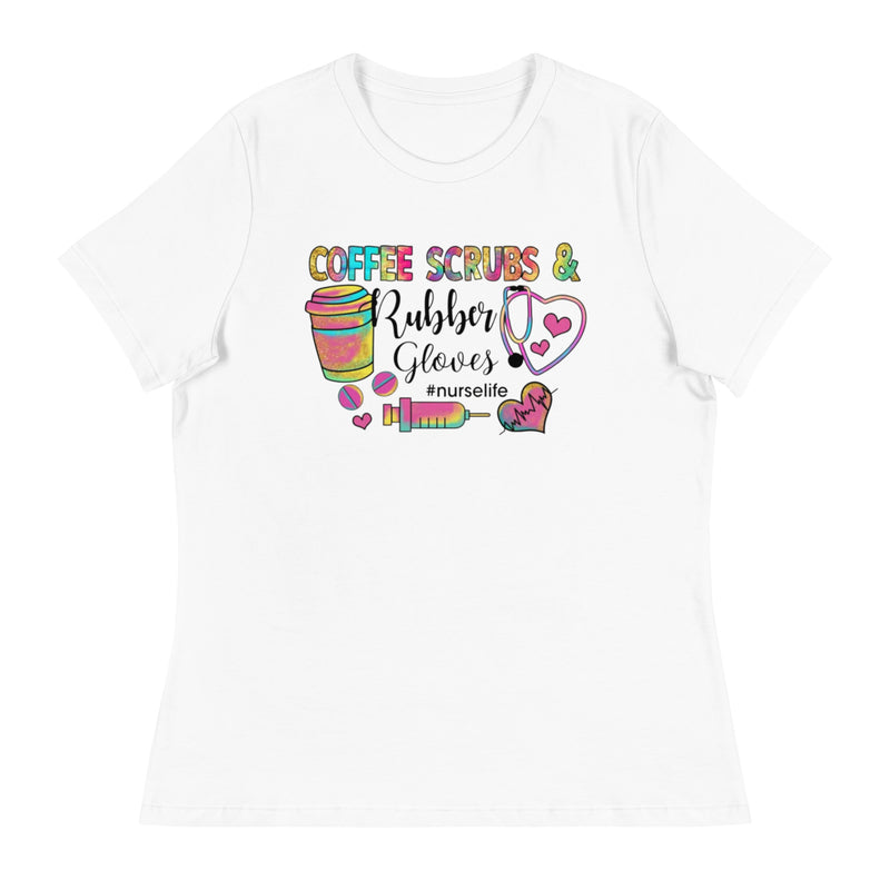 Coffee Scrube and Rubber Gloves Women's Relaxed T-Shirt