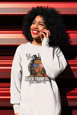 Black Trump Girl Get Over It Unisex Premium Sweatshirt