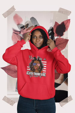 Black Trump Girl Get Over It Unisex eco raglan hoodie