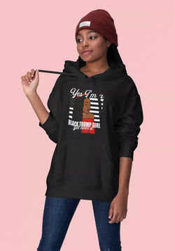 Black Trump Girl Unisex eco raglan hoodie