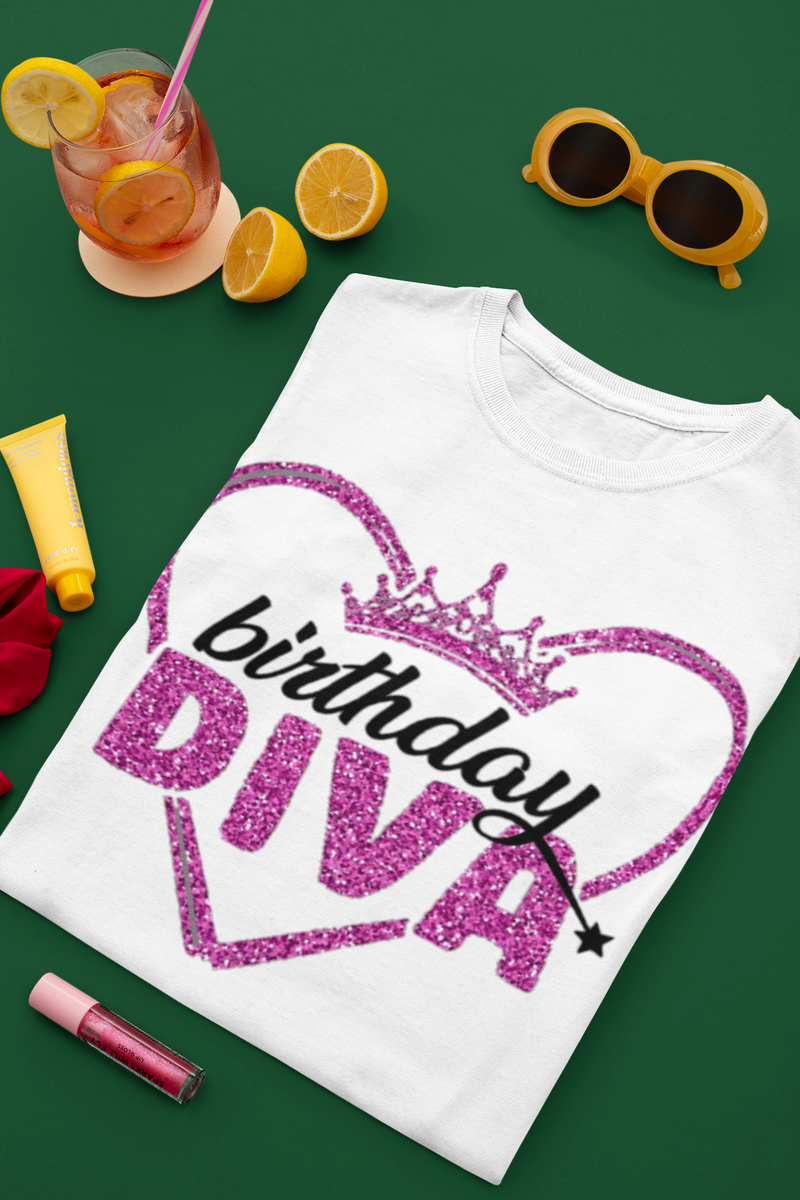 Pink Lettered Birthday Diva T-Shirt