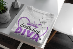 Purple Lettered Birthday Diva T-Shirt