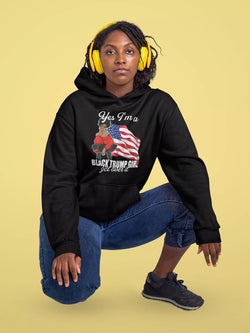 Yes I'm a Black Trump Girl Unisex eco raglan hoodie