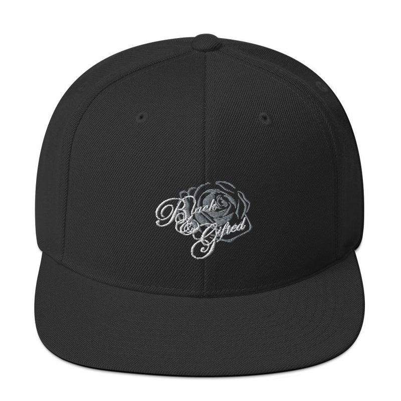 Black & Gifted Apparel: 4 US BY US - Snapback Hat - Black/Grey hat Black & Gifted LLC Black 