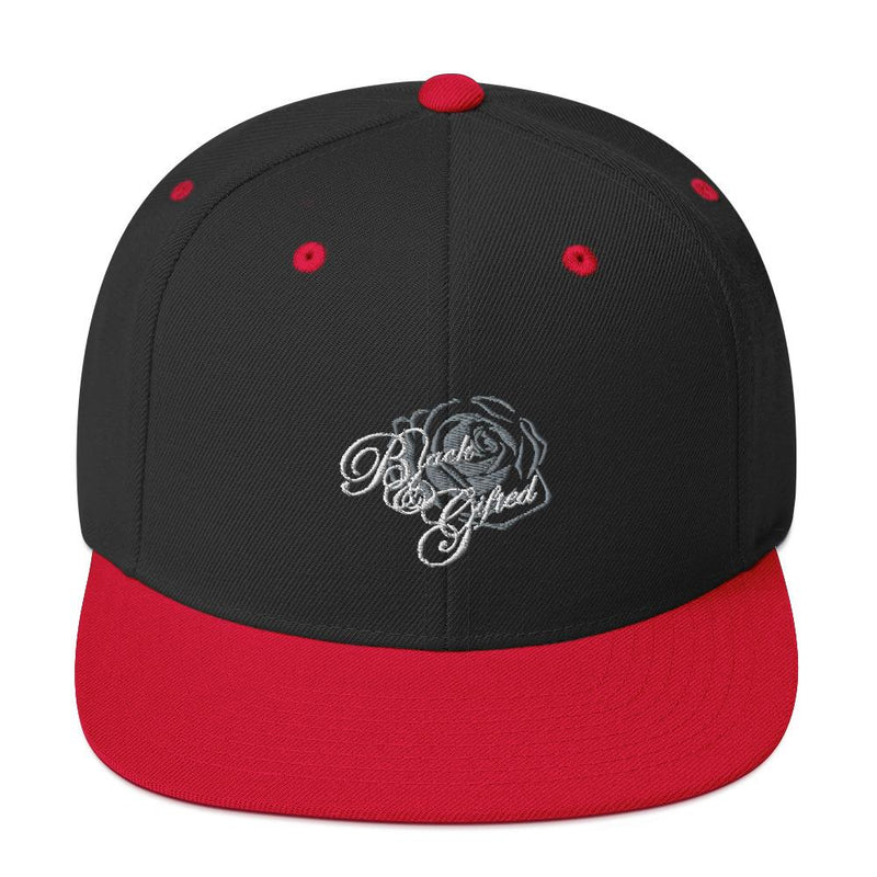 Black & Gifted Apparel: 4 US BY US - Snapback Hat - Black/Grey hat Black & Gifted LLC Black/ Red 