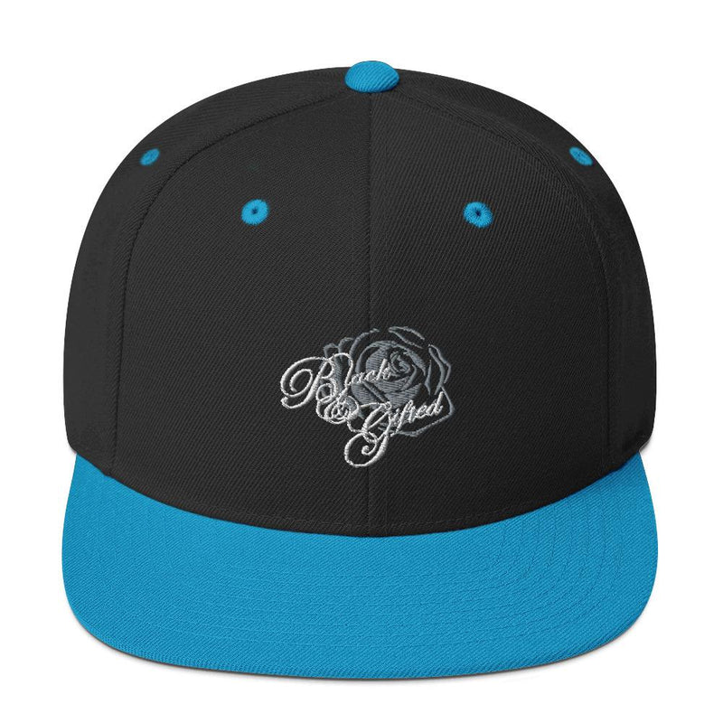 Black & Gifted Apparel: 4 US BY US - Snapback Hat - Black/Grey hat Black & Gifted LLC Black/ Teal 