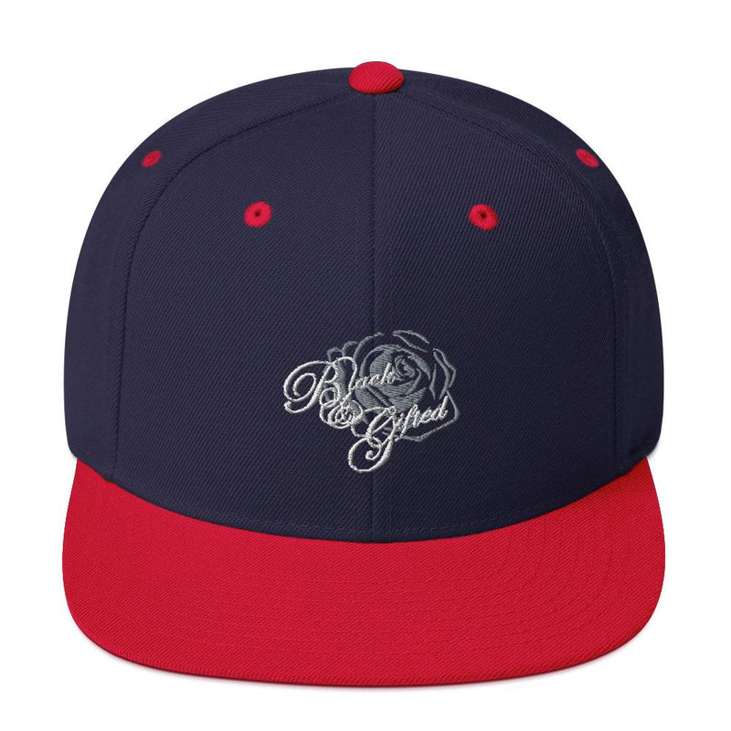 Black & Gifted Apparel: 4 US BY US - Snapback Hat - Black/Grey hat Black & Gifted LLC Navy/ Red 