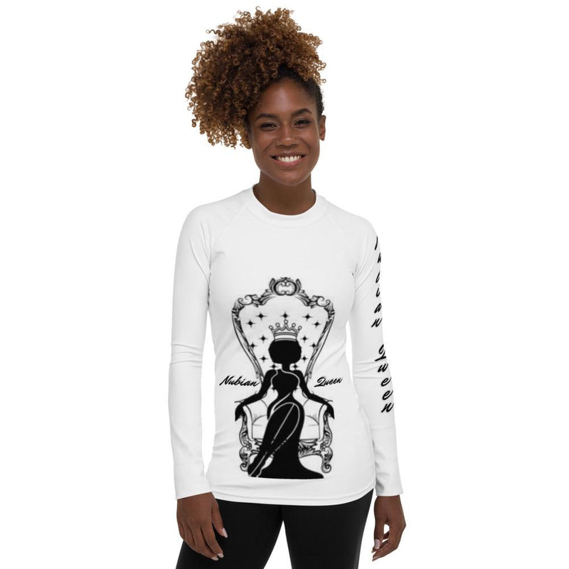 Nubian Queen Women's Rash Guard Long Sleeve T-Shirt Black & Gifted LLC XS 