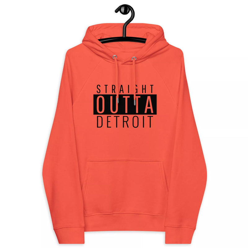 Straight Outta Detroit Unisex eco raglan hoodie