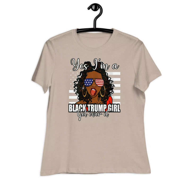 Black Trump Girl Get Over It Women's Relaxed T-Shirt